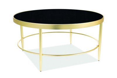 Konferenční stolek zlatá/černá pr.82 cm MYSTIC B