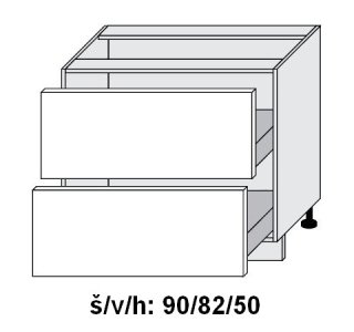 Dolní skříňka se zásuvkami SILVER+ DUB SONOMA 90 cm