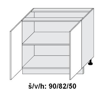 Dolní skříňka SILVER+ PLATINOVĚ BÍLÁ 90 cm
