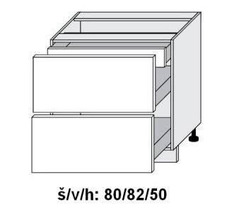Dolní skříňka se zásuvkami QUANTUM BÍLÁ MAT 80 cm