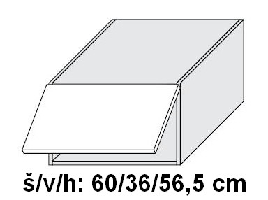 Horní skříňka ESSEN GREY AKRYL LESK 60 cm