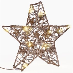 Vánoční hvězda s dekoracemi a LED diodami