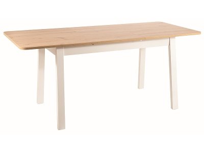 Stůl jídelní rozkládací dub artisan/bílá IKAR