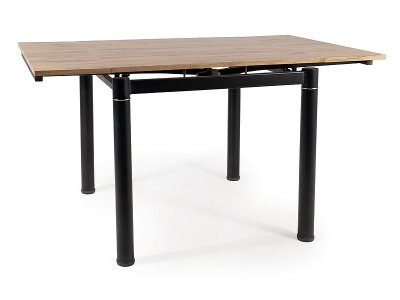 Stůl jídelní rozkládací dub artisan/černá GD-082