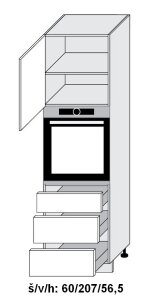 Dolní skříňka vysoká ESSEN WHITE AKRYL LESK 60 cm