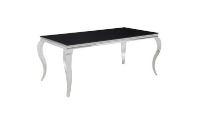 Stůl jídelní stříbrná/černá 180x90 PRINCE
