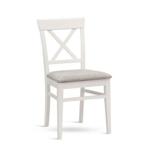 Židle jídelní s čalouněným sedákem bílá GRANDE