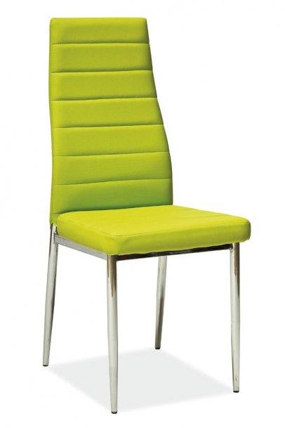 Židle jídelní kovová čalouněná zelená H-261