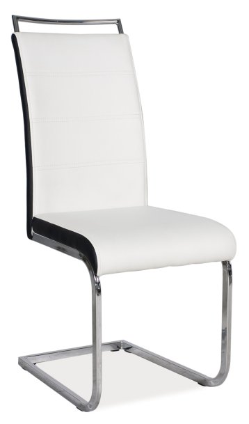 Židle jídelní kovová čalouněná bílá H-441