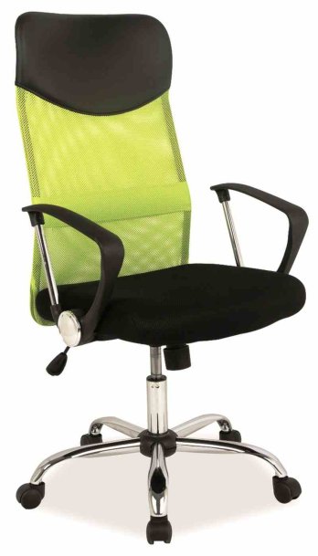 Židle kancelářská černá/zelená Q-025