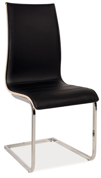 Židle jídelní kovová čalouněná černá/sonoma H-133