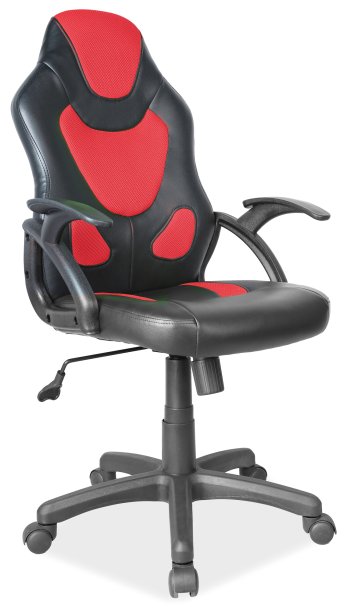 Židle kancelářská černá/červená Q-100