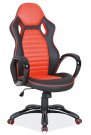 Židle kancelářská černá/červené prošití Q-105
