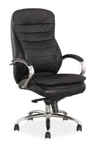 Židle kancelářská černá/kůže Q-154