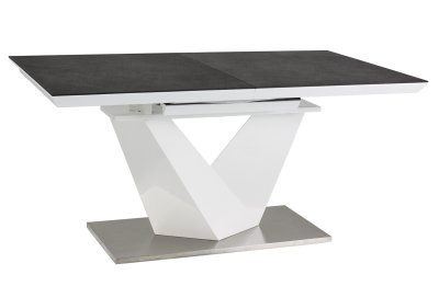 Stůl jídelní 120 cm kámen/bílá ALARAS II