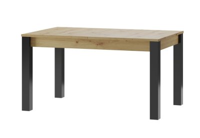 Stůl jídelní rozkládací dub artisan/černá mat LUCAS 40