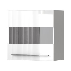 Skříňka závěsná prosklená bílý lesk lesklá PIANO VK60-1KS