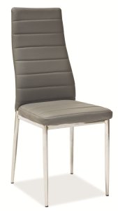 Židle jídelní kovová čalouněná šedá H-261