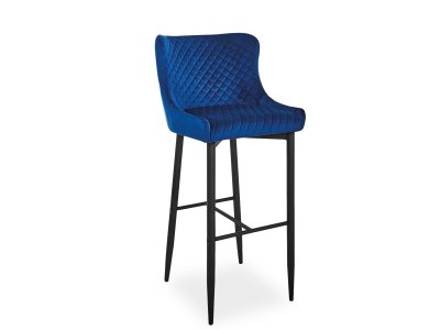 Židle barová modrá COLIN B H-1 VELVET