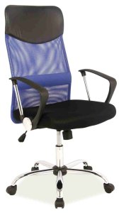 Židle kancelářská černá/modrá Q-025