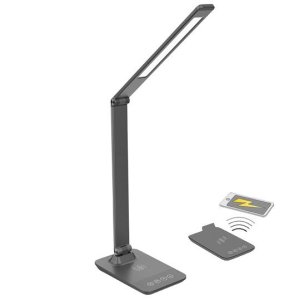 Lampička stolní s bezdrátovým nabíjením šedá WO55-G