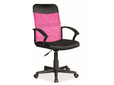 Židle kancelářská černá/růžová Q-702