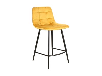 Židle barová žlutá MILA VELVET H-2