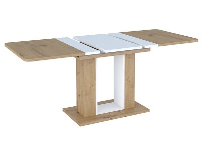 Stůl jídelní rozkládací dub artisan/bílá mat TWINS