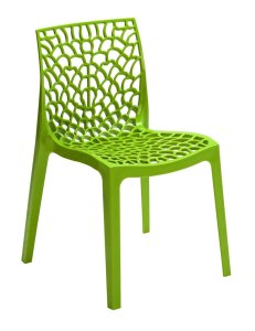 Židle jídelní plastová tmavá zelená GRUVYER