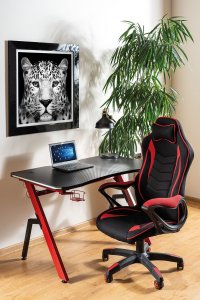 Set PC stolu a židle černá/červená SPACE