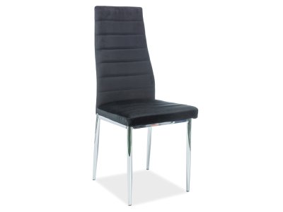 Židle jídelní chrom/černá H-261 VELVET