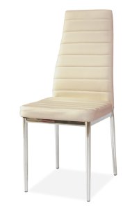 Židle jídelní kovová čalouněná krémová H-261